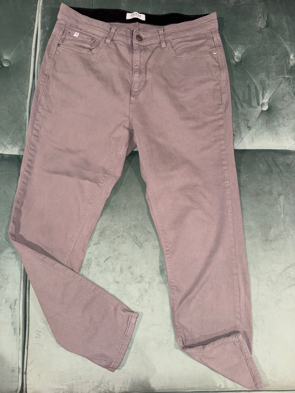 Women's Slim Straight Trousers in Dusty Mauve